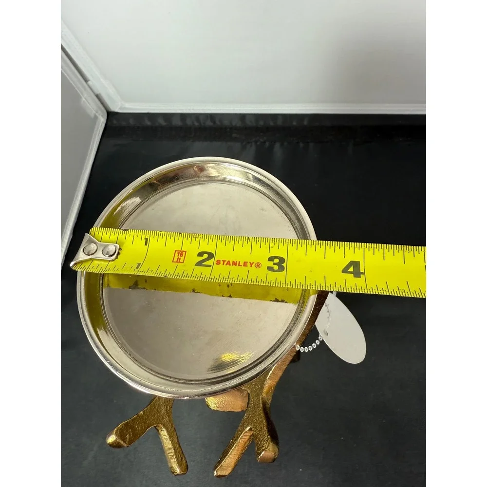 Gold tone brass reinDeer Tea Light Candle Holder Tabletop Decor Accent Christmas